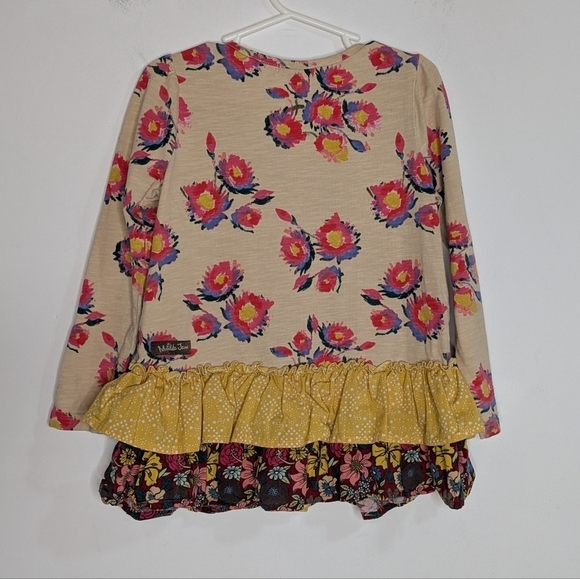 ✨3/$15 Matilda Jane tan yellow red floral button up long sleeve top 4 - Picture 5 of 7